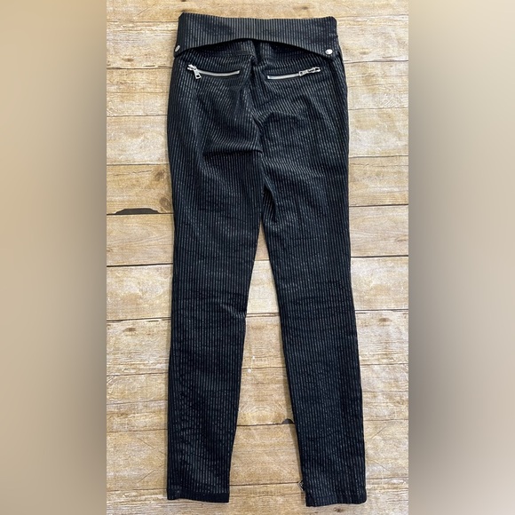 RTA SLIM FIT PINSTRIPE PANTS WITH ANKLE ZIP IN BLACK - Picture 7 of 11
